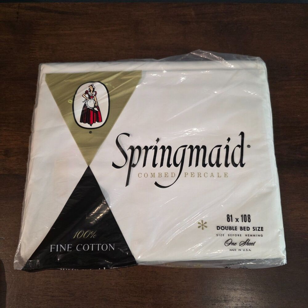 Springmaid 100% Fine Cotton - Luxury Muslin - 81" x 108" - Double Bed Size - NEW